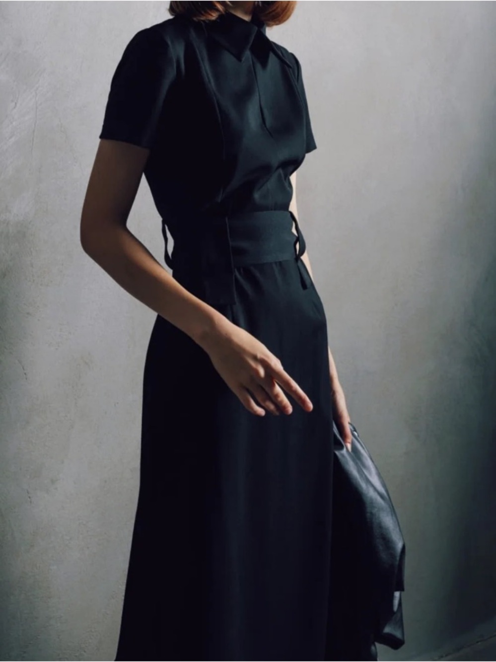 Julia Allert Midi Black Dress With Belt New With Tags XL